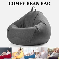 Ready Stock Large Small Lazy BeanBag Sofas Cover Chairs without Filler Linen Cloth Lounger Seat Bean Bag Pouf Puff Couch Tatami Living Room Sarung Couch Warna 沙发套