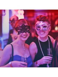 6入組花邊假面舞會面具,威尼斯面具性感花邊眼罩,適用於嘉年華、單身派對、角色扮演派對