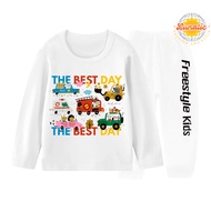Piyama baju tidur lengan panjang anak laki-laki dan perempuan ukuran 1-10 tahun motif THE BEST DAY
