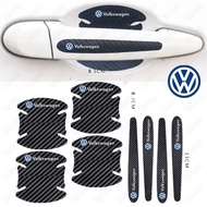 （VW）Carbon Fiber car door handle film label protect car handle anti scratch protector for Volkswagen Accessories