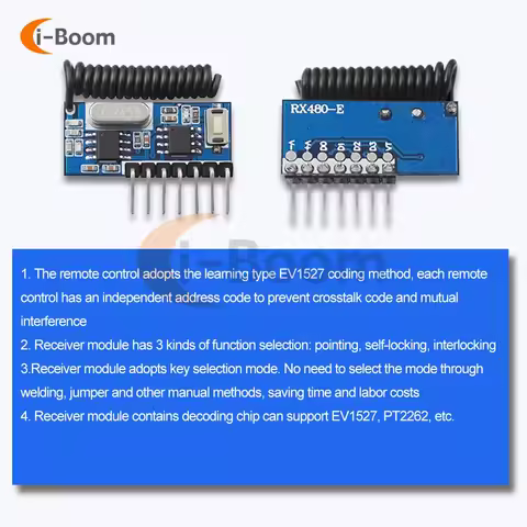 DC 3.3~5V 315mhz/433mhz Wireless Receiver Module Remote Switch Adapter EV1527/PT2262 Wireless Decode