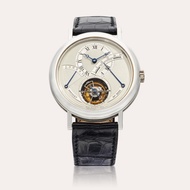 Breguet Reference 3650 Tourbillon | A platinum tourbillon wristwatch with power reserve and retrogra