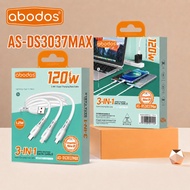 abodos 120W Super Fast Charging Data Cable 3 In 1 Lightning + Type-C + Micro AS-DS3037MAX