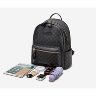 Classic Leather Plaid Backpack Trendy Men New Style Street Fashion College Student School Bag Computer