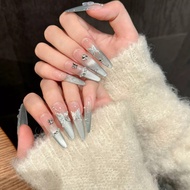 Manicure Wearing Nails Handmade Fine Dog Long Mambo [Mint 4.0 Long Pointed Nails] Cat's Eye Light Lu