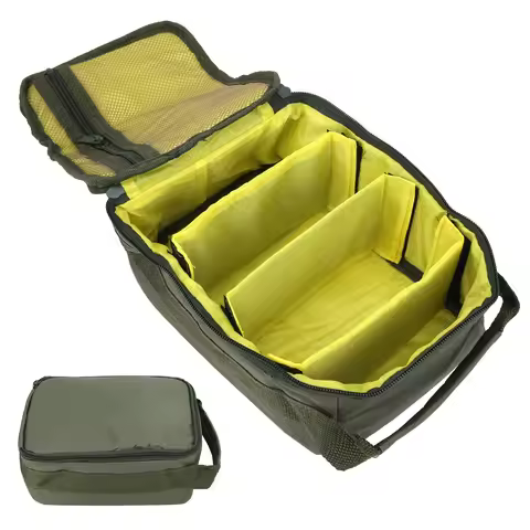 Fishing Reel Bag 4‑Layer Reel Organizer Fishing Reel Gear Storage Bag 4‑Layer Handheld Fishing Tackl