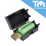 HDMI 20 Pin Solderless Port Connector Easy Repair Kit with Casing Screw-Type DIY TechMakers TV Monitor LCD Monitor