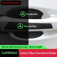 【Limited Time Offer】 Mercedes Benz Car Luminous Door Bowl Carbon Fiber Pattern Car Door Protector for W176 W246 W204 W205 W212 W213 W221 W222