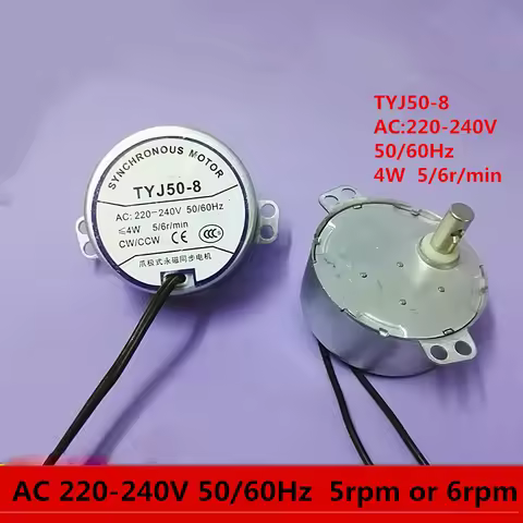 TYJ50-8 4W Synchronous Motor AC 220V~240V 50Hz/60Hz CW/CCW Microwave Oven Tray Motor Electric Engine
