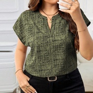เสื้อเบลาส์พิมพ์ผู้หญิงไซส์พลัส สง่างามและทันสมัย เหมาะสำหรับการทำงานและชุดครู สำหรับฤดูร้อน