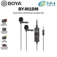 BOYA BY-M1DM Dual Omni-directional Lavalier Microphone Lapel Clip-on Microphone