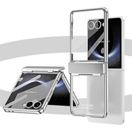 For Samsung Galaxy Flip 7 phone case Flip7 electroplated transparent casing film hinge Flip7 anti dr