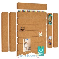 FAYSHOWS Pushpin Cork Board, Removable Cork Material Self Adhesive Cork Board, Multifunctional Frame