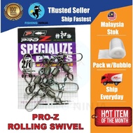 PRO Z Rolling Swivel With Germany Snap (658B) Fishing Snap Swivel Fishing Swivel Kekili Kili Kelili