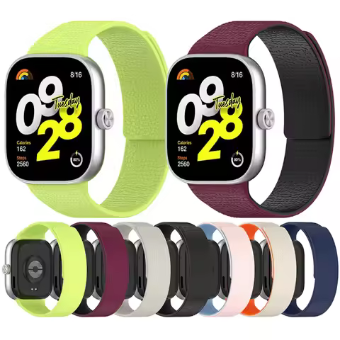 Magnetic Soft Silicone Strap Litchi Grain Band for Redmi Watch6/Watch5/Watch5 eSIM/Watch4 / Mi Band 