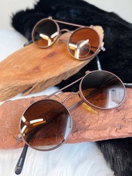 咖茶褐色雙層墨鏡框 太陽眼鏡古董額縁 サングラス/sunglasses