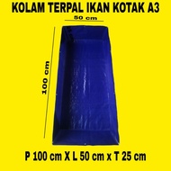 SQUARE FISH TARP POND SIZE 100X50X25 A3 silverbiru