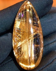 鈦晶吊墜水滴   天然鈦晶水滴吊墜水頭超級美贊 鈦晶呈板狀順