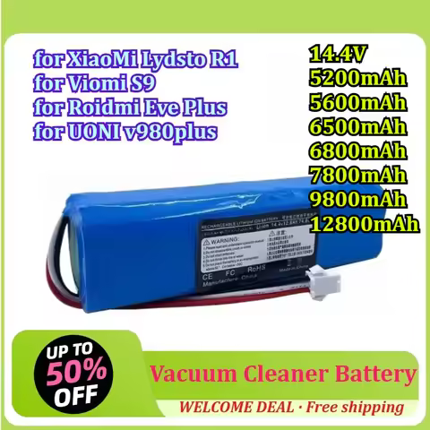 for XiaoMi Lydsto R1 for Viomi S9 for Roidmi Eve Plus for UONI v980plus 14.4V 12800mAh Robot Vacuum 