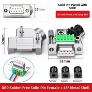 JUXIN | Solder-Free DB9 Connector 9-Pin Male and Female Head RS232 Serial Port PLC 485 Connector