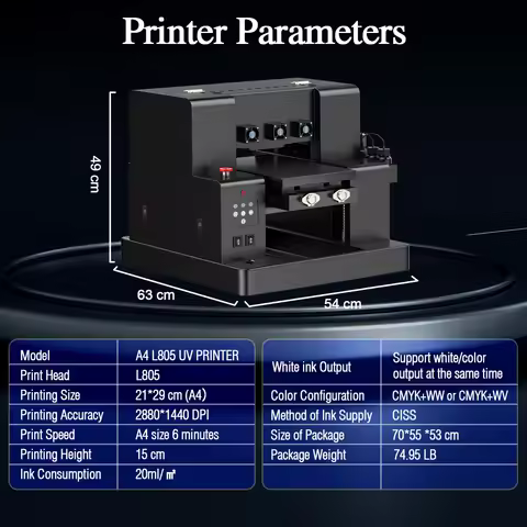 A4 UV Printer L805 UV Flatbed Printing Machine A4 UV DTF Sticker Printer Impressora A4 UV Printer Fo
