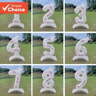 106.6cm White Standing Crown Number Balloon, Printed Aluminum Film Birthday Balloon