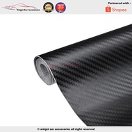 3D Black Matte Carbon Fiber Vinyl Car Wrap Sheet Bubble Free Film Car Stickers Decals Adhesive Car Sheet [STK037]