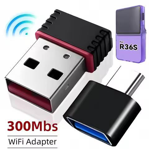 For R36S R36H Game Console RTL8188FTV USB Wireless LAN Card Mini Dongle Receiver with Type-C OTG Ada