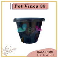 Pot Gentong VINCA 35 Hitam Pot Tanaman Plastik Bunga Jumbo Besar Murah