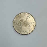 1997 回歸 紀念版 香港一圓 一元 硬幣 麒麟 紀念幣 $1