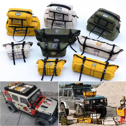 Simulation Car Roof Travel Bag Rain Pack for 1/10 1/18 1/24 RC Crawler Car TRX4 Axial SCX24 RC4WD TR