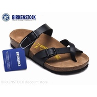 Black Matte Slippers Birkenstock Mayari Male/Female Classic Cork Matte Black Slippers 34-46