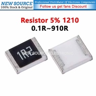 [50pcs] 1210 SMD Resistor 5% 1/4W 0.1R 910R  2.2R 4.7R 5.1R 0R 1R 10R 22R 47R 50R 51R 100R 120R 220R