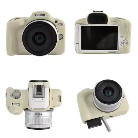 R50 Camera Bag Litchi Pattern Silicone Case For Canon EOS R50 Digital Body Rubber Protect Cover Bott