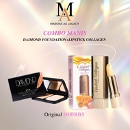DHERBS COMBO SWEET (MAGIC DAIMOND FOUNDATION + LIPSTICK COLLEGEN) DARK DARK DULL LIPS PROBLEMS DRY B