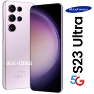 สมาร์ทโฟน Android S23 Ultra Phone การ์ดโทรศัพท์คู่ 6.8 นิ้วหน้าจอการจดจำใบหน้า 5 ล้านพิกเซล512GB หน่วยความจำทั้งหมดในพีซีเดียว