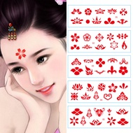 HZChildren's Woman's Head Ornament Facial Gem Sticker Hanfu Ancient Style Beauty Tattoo Sticker Waterproof and Durable Fairy Ancient Costume Forehead Printing Bindi