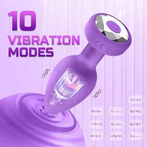 Rose Red Remote Control Vibrating Anal Plug Small Vibrator Butt Plug Toys 10-Speed Silicone Prostate