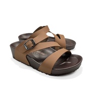 XES Ladies BSLM61230 Z-Cross Sandal Wedges (Black/Camel)