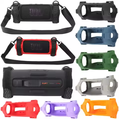 Newest Silicone Case for JBL Flip 7 Wireless Bluetooth Speaker Travel Carrying Protective with Shoul