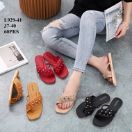 Women's Jelly Rubber Flip-flops with Side Beads Balance 929 CASIA