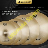 Drum Kit R70 Alloy Cymbals Set 1 set of 5 pcs includes: 20"/18"/16"/14"/14" Asanasi Drum Set Cymbals