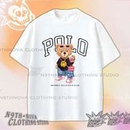 24h shipping N9THNOVA polo High - quality retro - style t - shirt with bear pattern, unisex 2