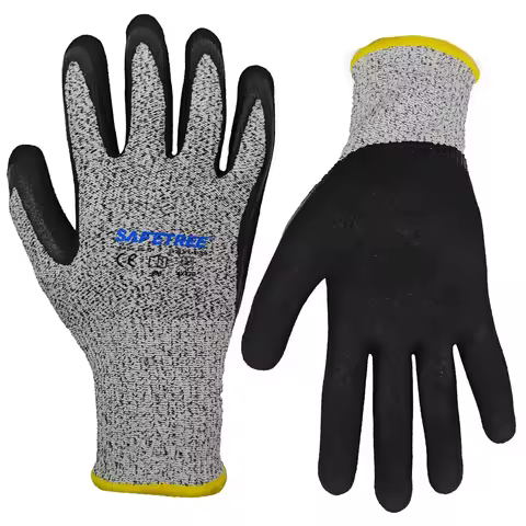 SAFETREE CE EN388 4X42C HPPE Nitrile Anti-Slip Work Glove Cut Resistant Safety Gloves Constrution Se
