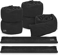 Berlune 7 Pieces Flood Barrier Set 5 Pcs 5 ft x 5.9 Inches Reusable Flood Bags 2 Pcs 10 ft x 5.9 Inc