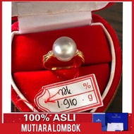 cincin emas 22 karat mutiara laut lombok south sea pearl a - hitam 9