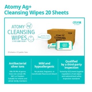 [SG Ready Stocks] Atomy Ag+ Cleansing Wipes , Wet Tissue Wet Wipes, 20 Sheets per pack.