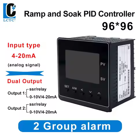 LCTC PID Temperature Controller 96X96 LED panel 4-20mA input TC/RTD Relay 0-10V 4-20mA Dual Output R