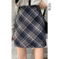 Berkeley A-Line Short Skirt - Woolen Checked Fabric | Perfect Fit for Spring/Autumn Seasons | Plus S