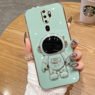 Phone Case OPPO A9 2020 A5 2020 A31 2020 A8 Candy Color Astronaut Stand Deluxe Camera Case